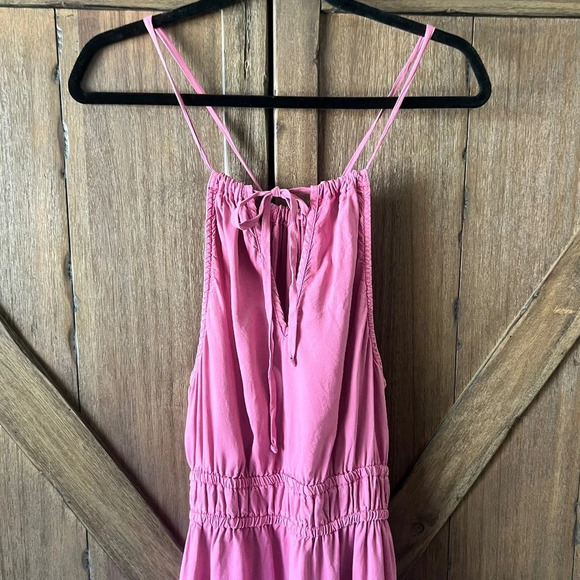 Bella Dahl Halter High Neck Midi Dress, Pink Size Medium - Picture 2 of 6